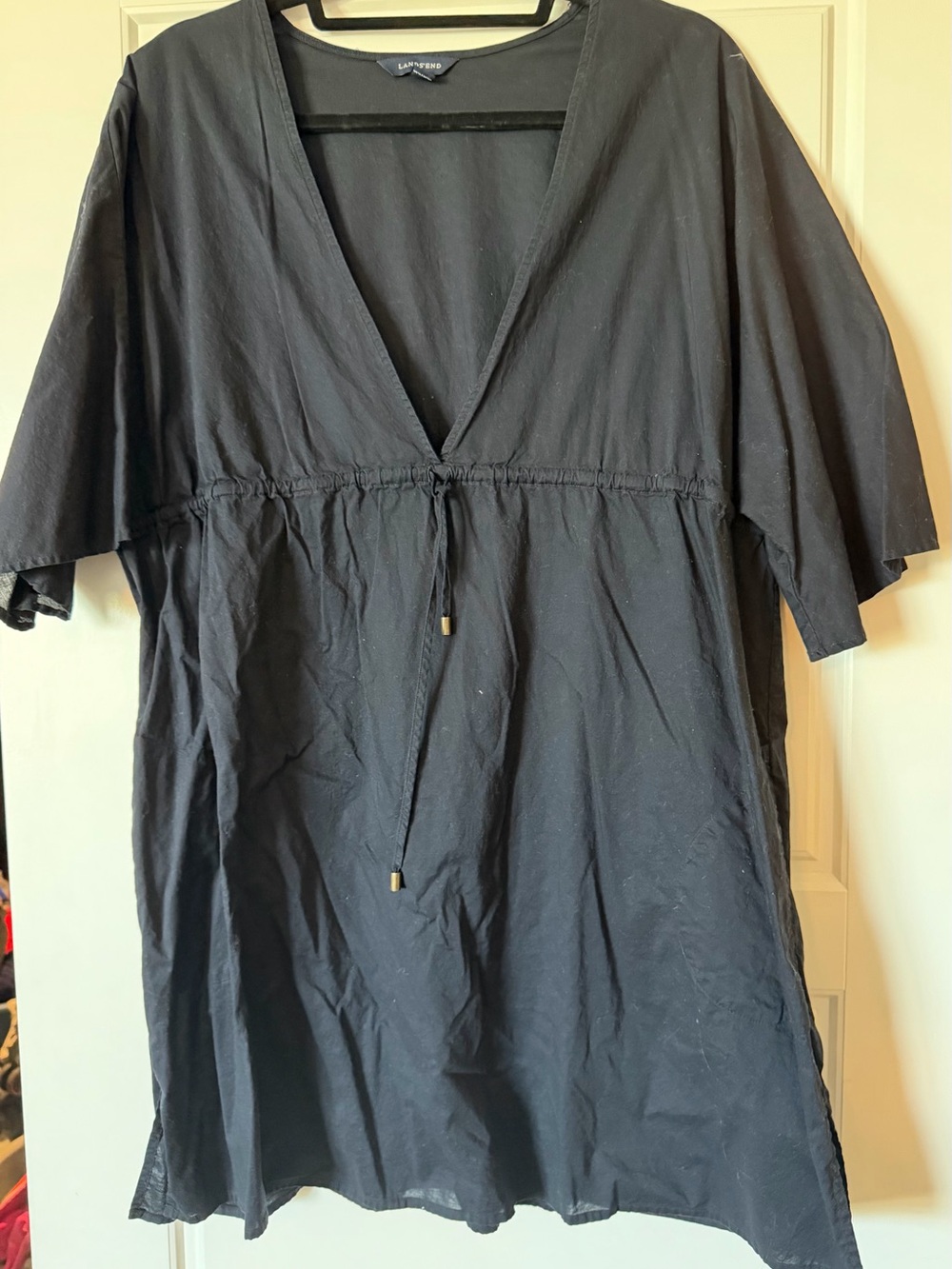 Lands' End Black V-Neck Coverup